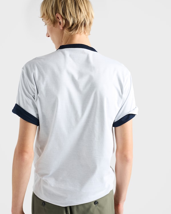 Reversible cotton T-shirt - White/Navy Blue Reversible cotton T-shirt - White/Navy Blue