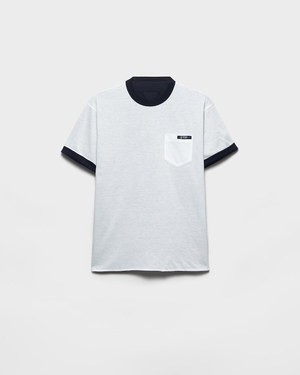 Reversible cotton T-shirt - White/Navy Blue Reversible cotton T-shirt - White/Navy Blue