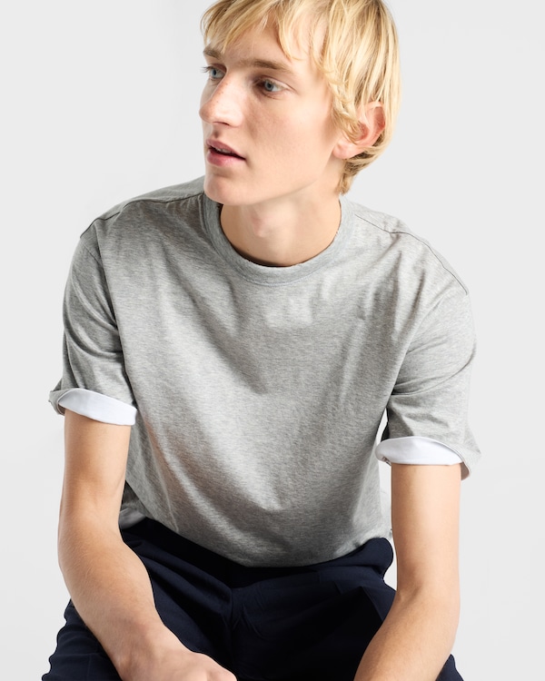 Reversible cotton T-shirt - White/Gray Reversible cotton T-shirt - White/Gray