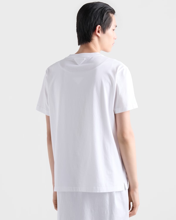 印花棉质T恤 - White/Cocoa Brown 印花棉质T恤 - White/Cocoa Brown