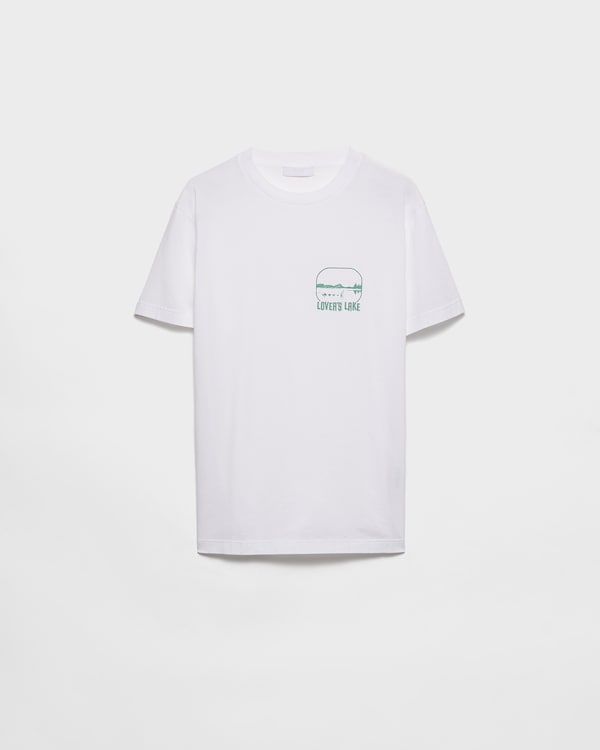 Cotton T-shirt - White/Sage Green Cotton T-shirt - White/Sage Green