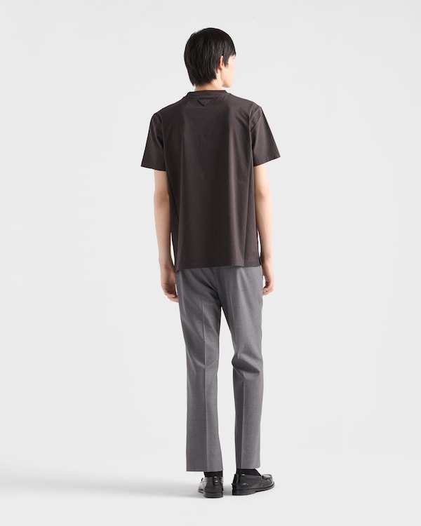 Printed cotton T-shirt - Asphalt/Red Printed cotton T-shirt - Asphalt/Red