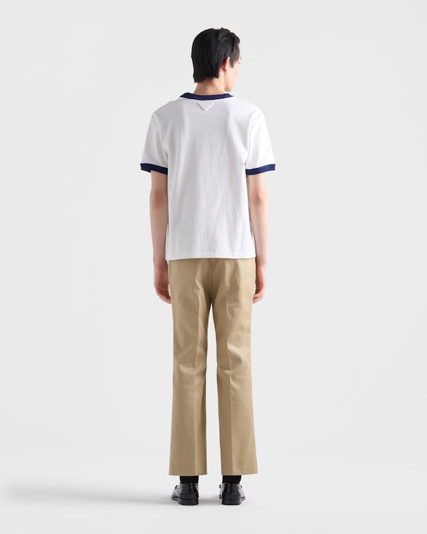 Printed cotton T-shirt - White/Sage Green Printed cotton T-shirt - White/Sage Green