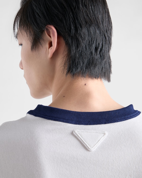 Printed cotton T-shirt - White/Sage Green Printed cotton T-shirt - White/Sage Green