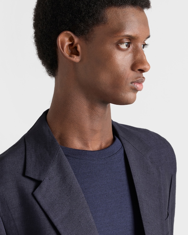 Cashmere and silk T-shirt - Navy Cashmere and silk T-shirt - Navy