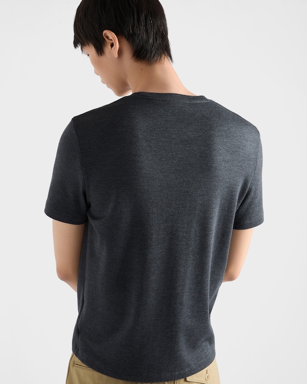 Cashmere and silk T-shirt - Slate Gray Cashmere and silk T-shirt - Slate Gray