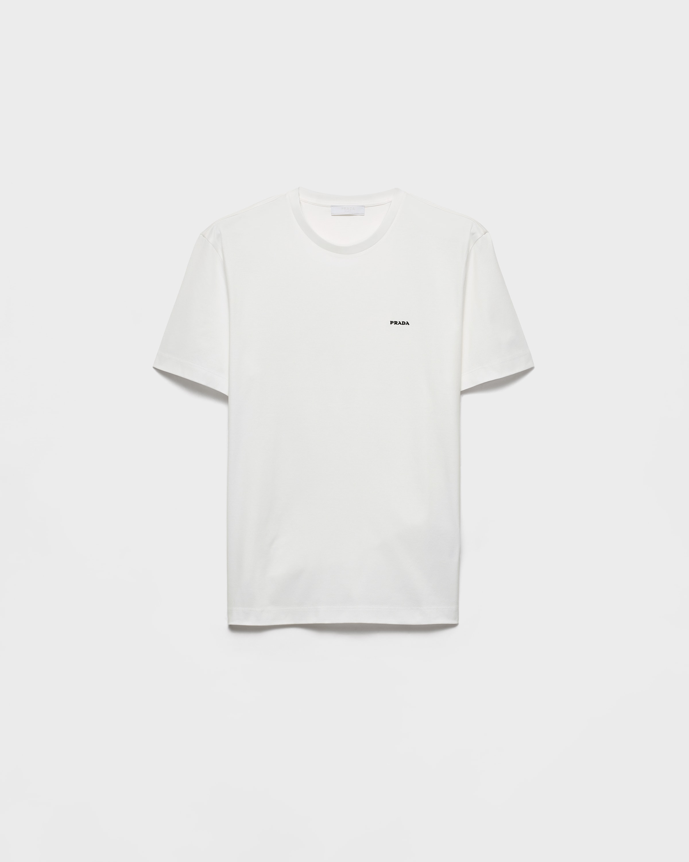 White Cotton T-shirt | PRADA - Saudi Arabia
