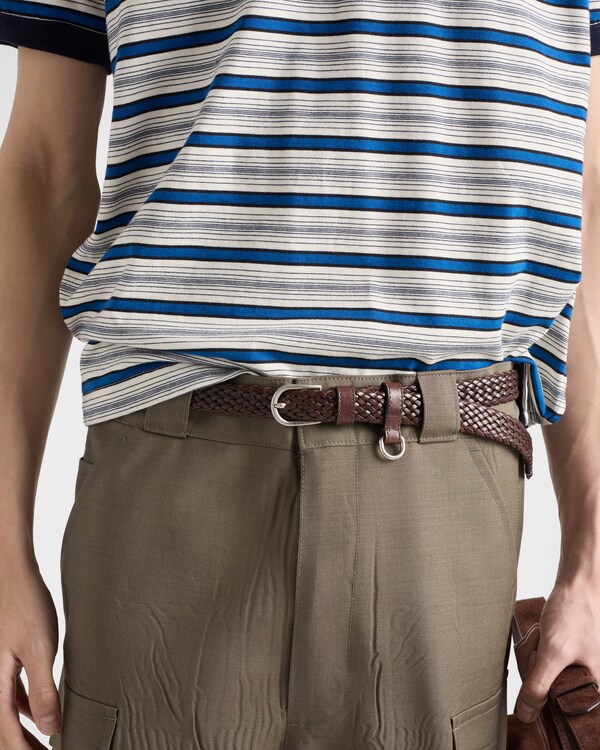 Striped cotton T-shirt - Ivory/Uniform Striped cotton T-shirt - Ivory/Uniform