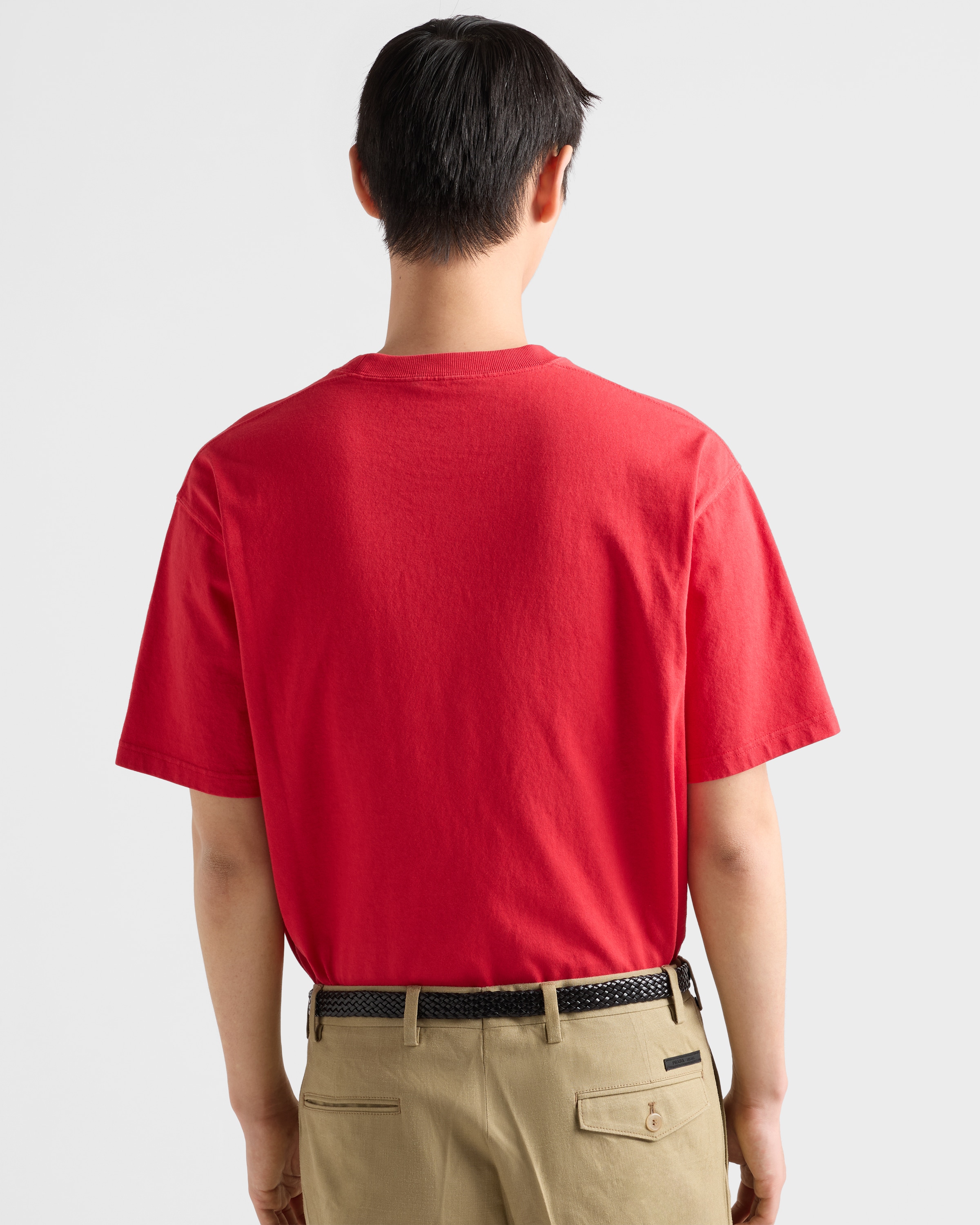 Red Cotton T-shirt | PRADA - United States