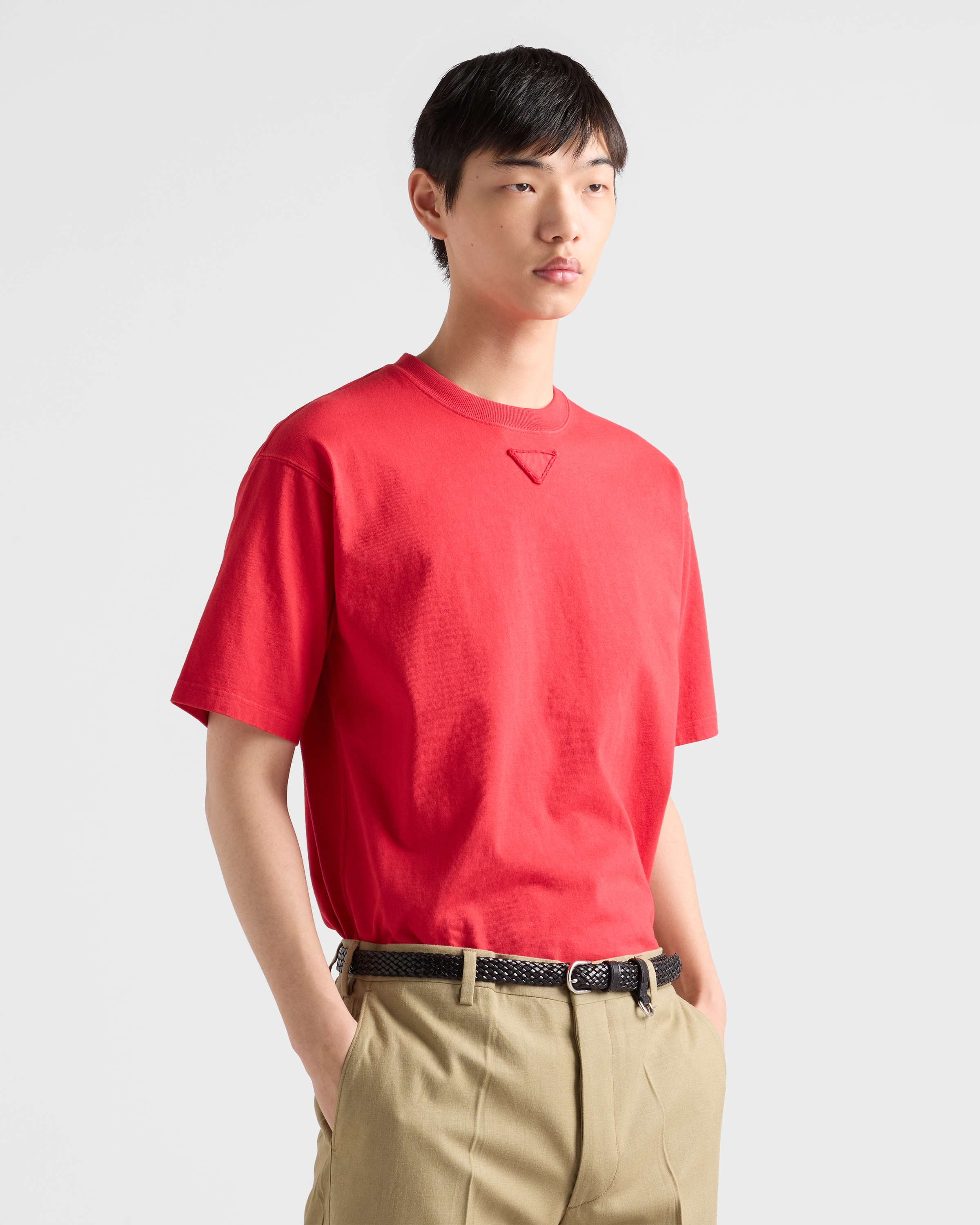 Red Cotton T-shirt | PRADA - United States