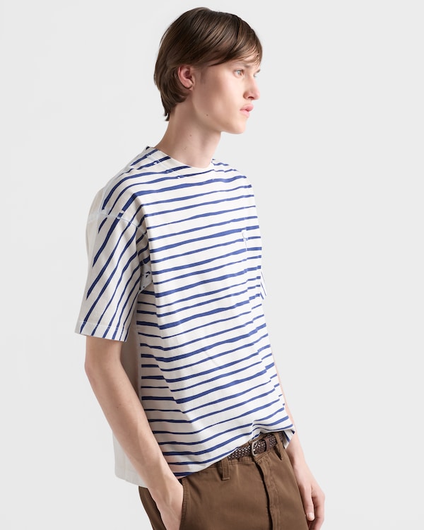 棉質間條 T 恤 - 象牙/墨水 棉質間條 T 恤 - 象牙/墨水