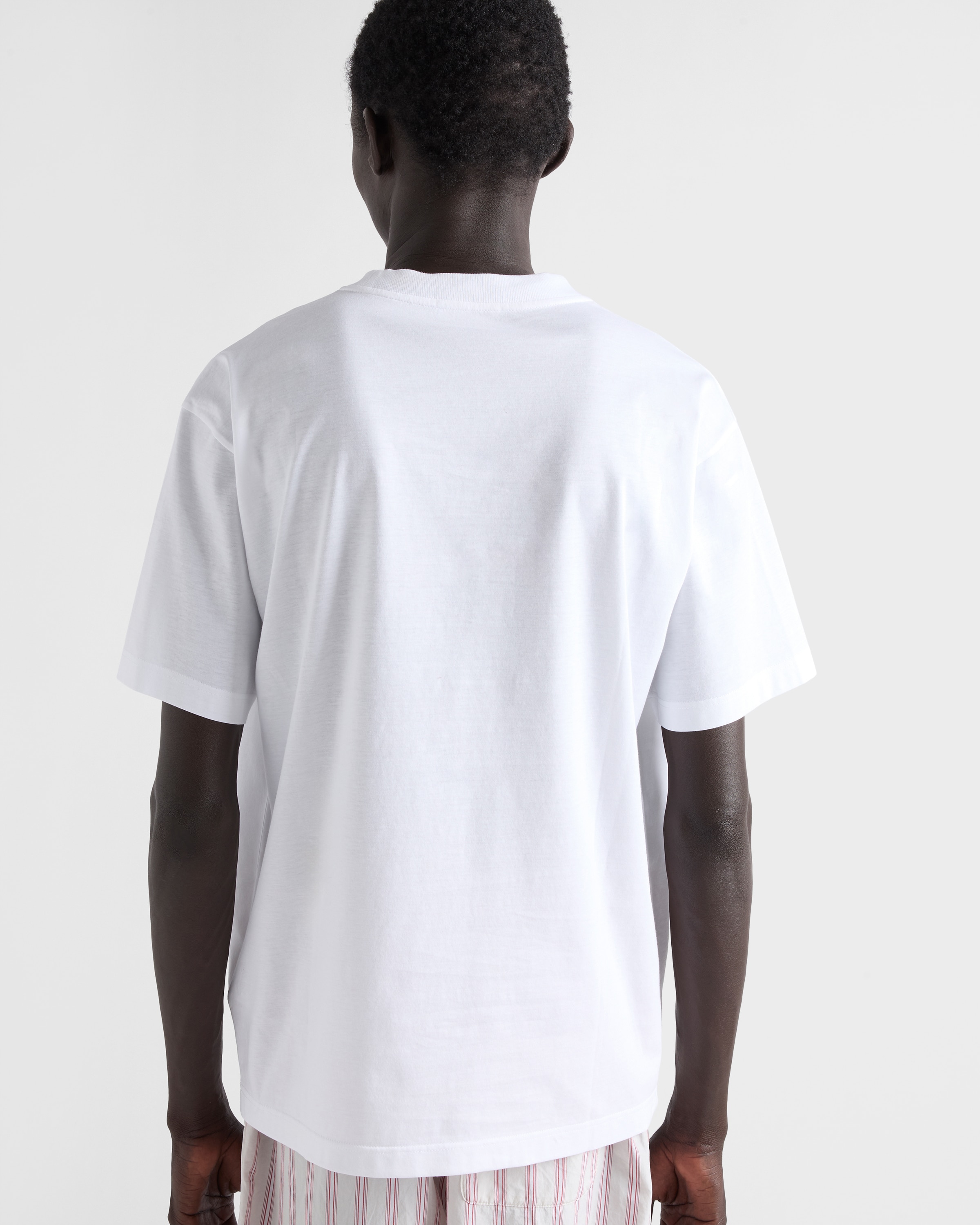 値下げ中【新品】PRADA 白T Mサイズ_UJN658 R201 1WQE PRADA - 【新品未使用】PradaパックTシャツホワイトプラダメンズ男性