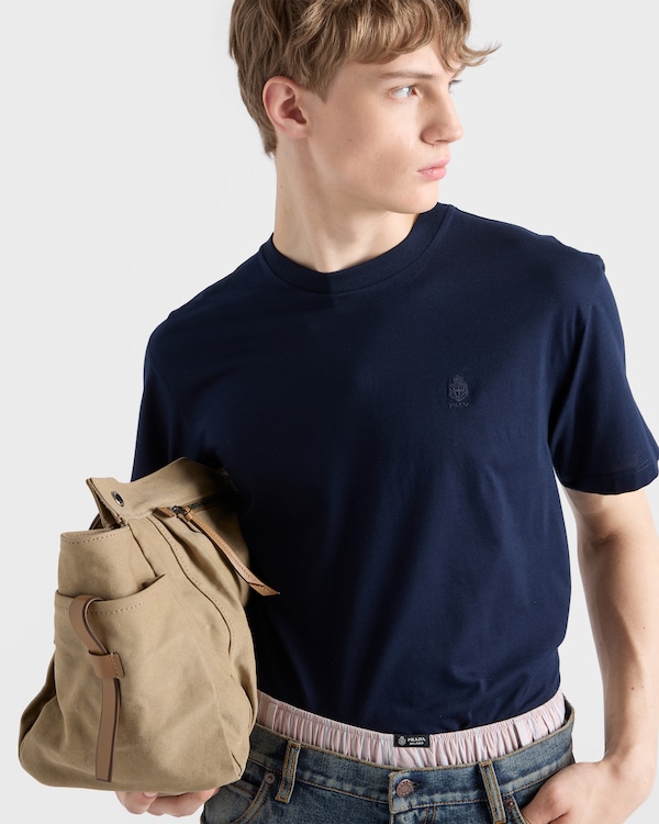 コットン Tシャツ - ネイビー コットン Tシャツ - ネイビー