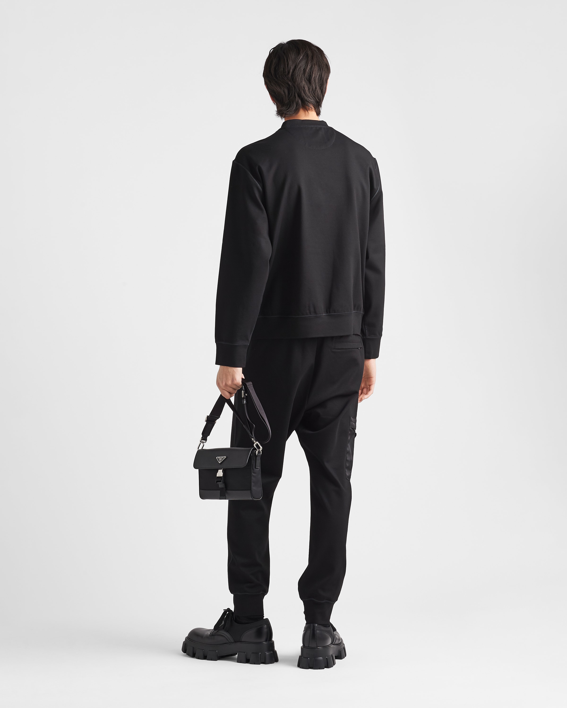 Black/black Technical Fleece Pants | PRADA