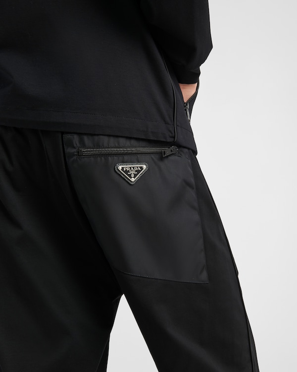 Technical cotton and Re-Nylon pants - Black Technical cotton and Re-Nylon pants - Black