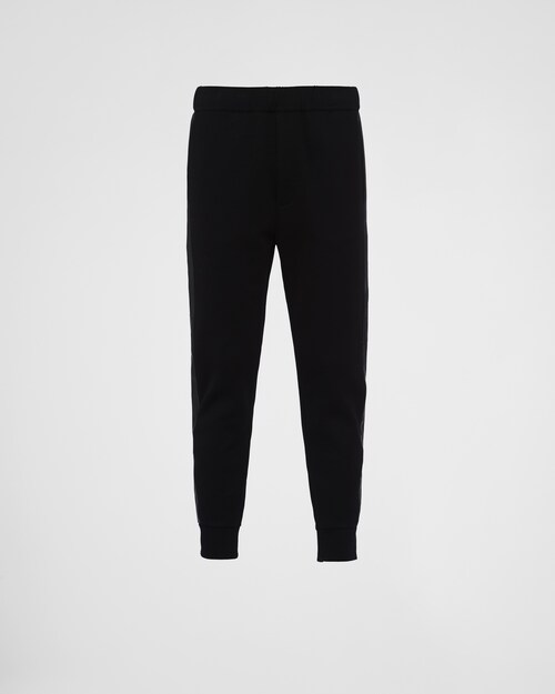 Prada Technical fleece and leather pants 1