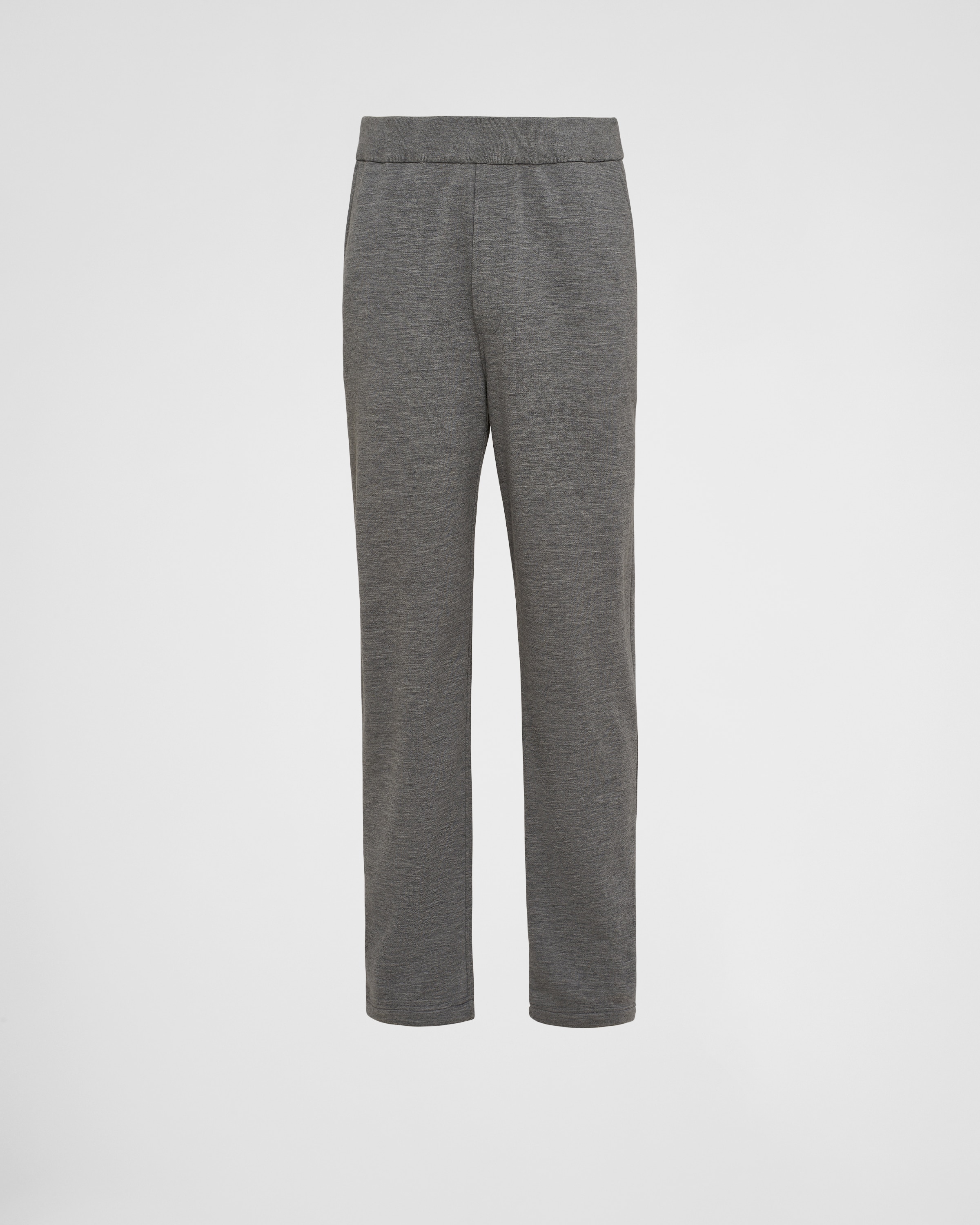 Prada Cotton Fleece Pants In Grey