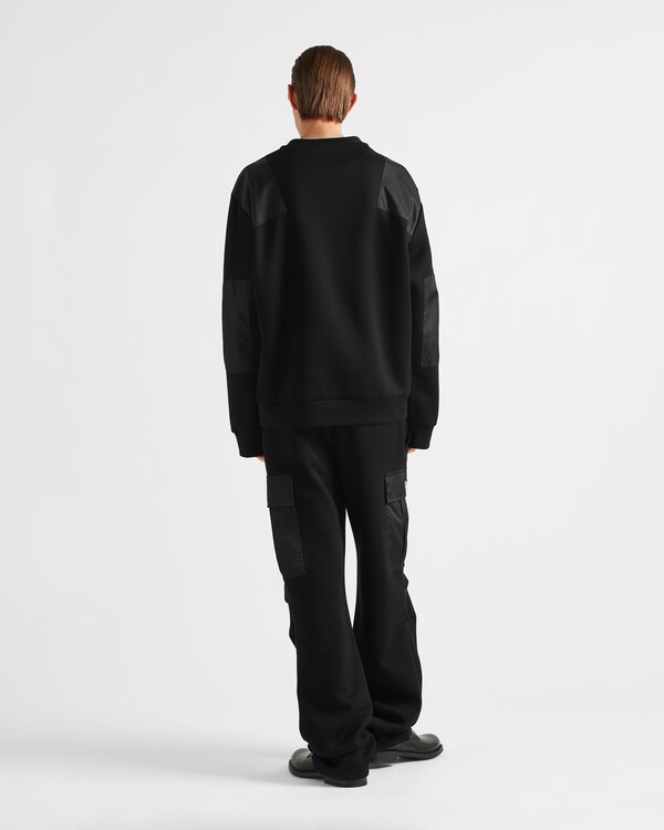 Cotton fleece pants with Re-Nylon details Cotton fleece pants with Re-Nylon details