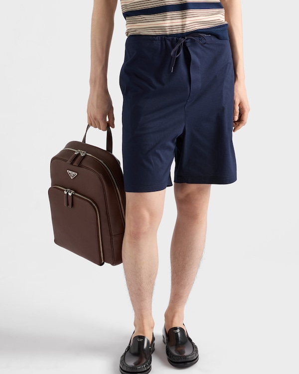 コットンバミューダパンツ - ネイビー コットンバミューダパンツ - ネイビー