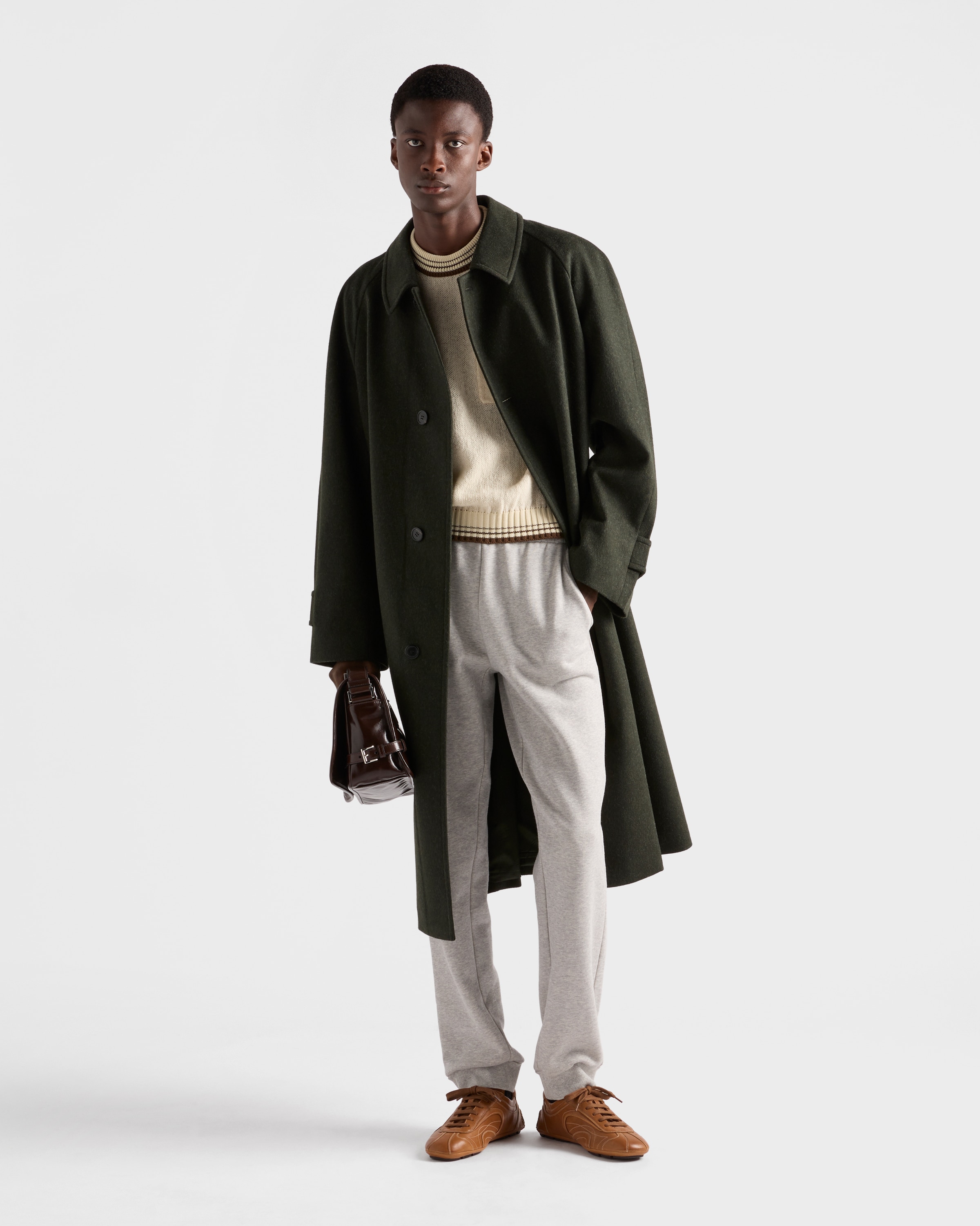 Prada Cotton Fleece Joggers In Gray