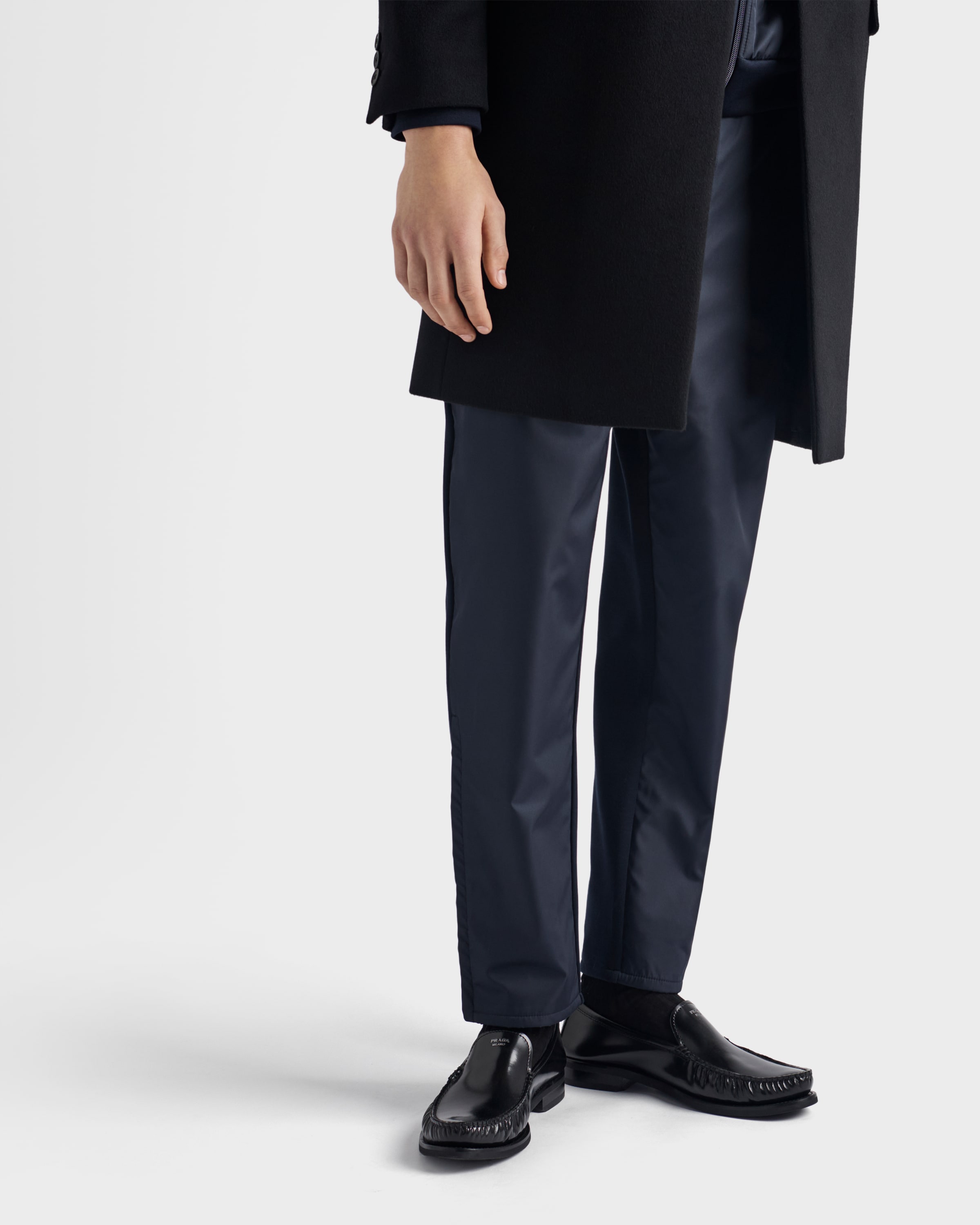Blue Technical cotton and Re-Nylon pants | PRADA
