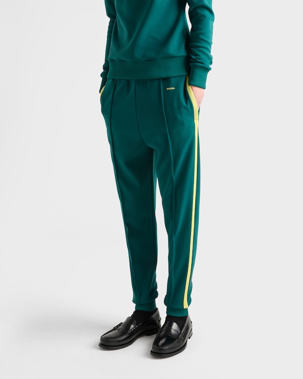 Technical fabric pants - Bottle Green/Cream Technical fabric pants - Bottle Green/Cream