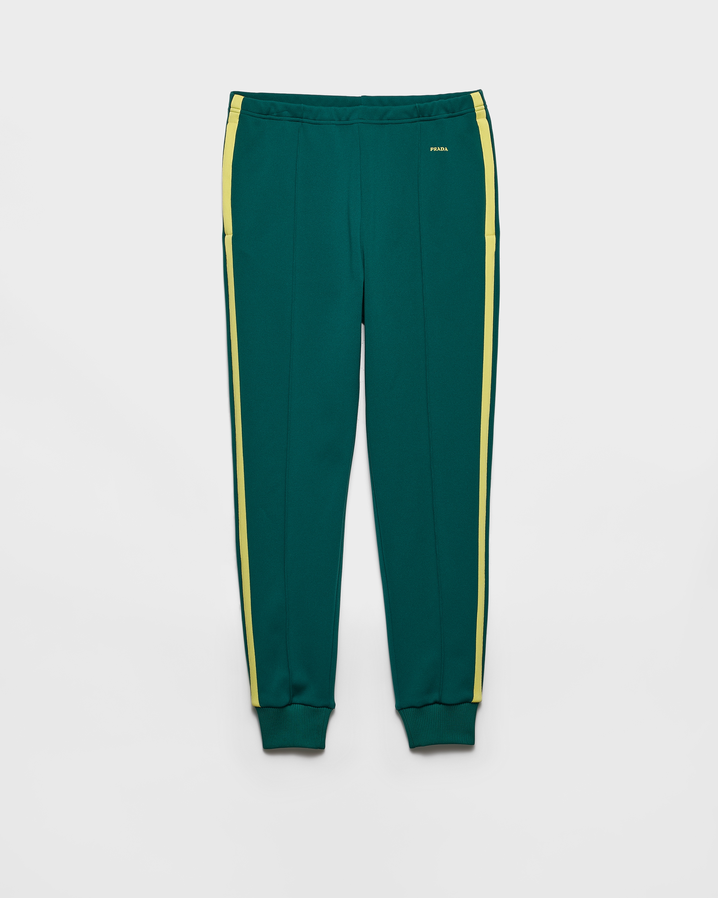 Bottle Green/cream Technical Fabric Pants | PRADA