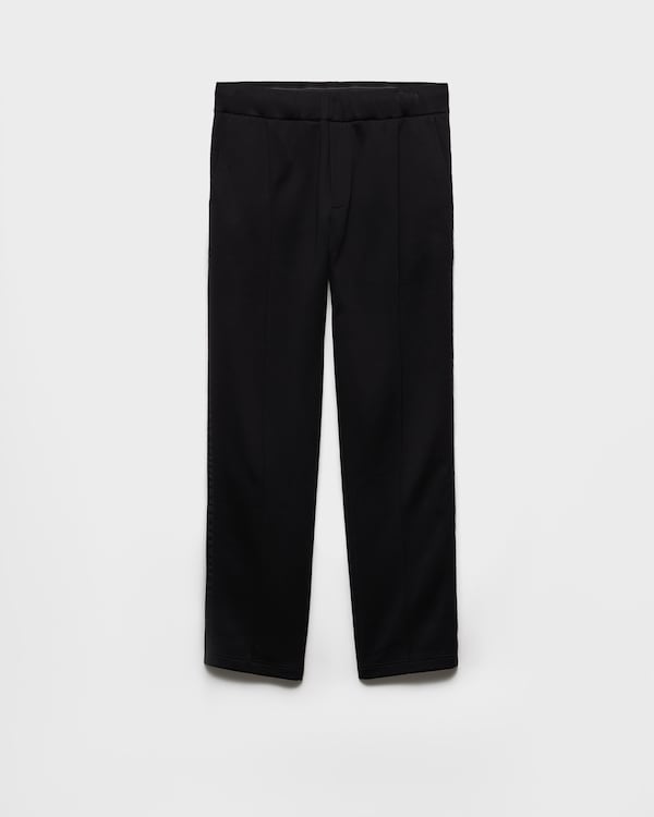 Cotton fleece pants with Re-Nylon details - Black/Black Cotton fleece pants with Re-Nylon details - Black/Black