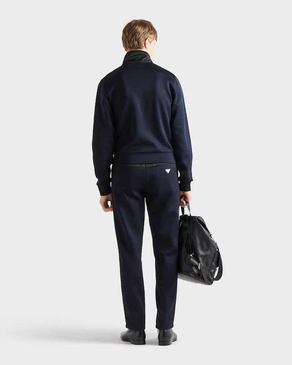 Cotton fleece pants with Re-Nylon details - Blue/Black Cotton fleece pants with Re-Nylon details - Blue/Black