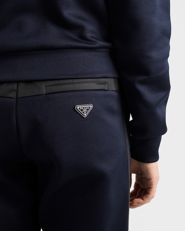 Cotton fleece pants with Re-Nylon details - Blue/Black Cotton fleece pants with Re-Nylon details - Blue/Black