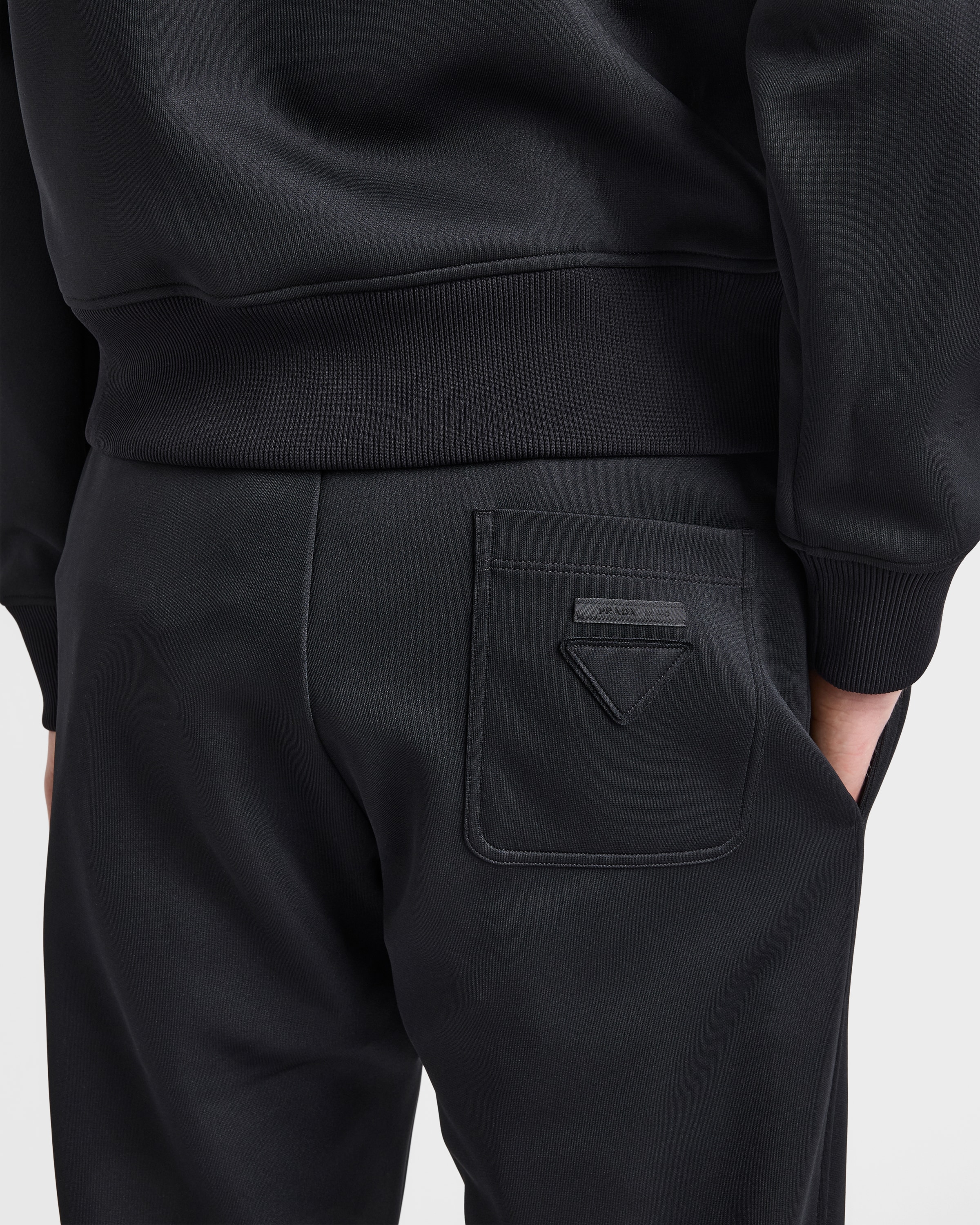 Black Technical Jersey Pants | PRADA - United States