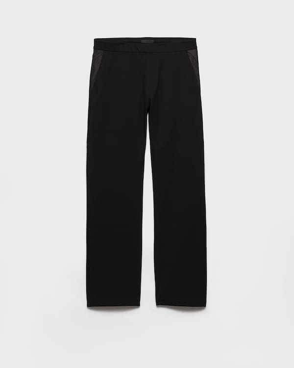 Fleece pants with Re-Nylon details - Black Fleece pants with Re-Nylon details - Black