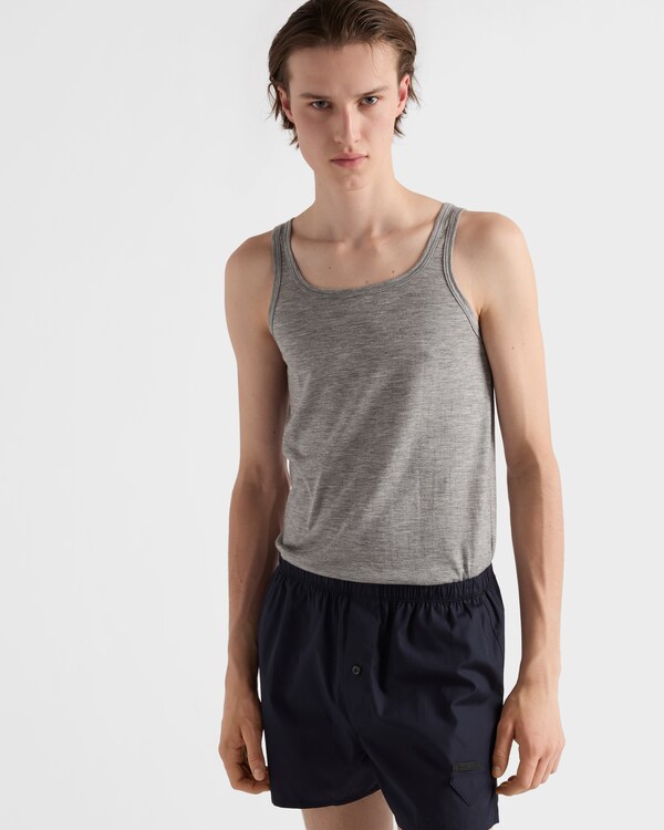 Cashmere and silk tank top - Grey Cashmere and silk tank top - Grey