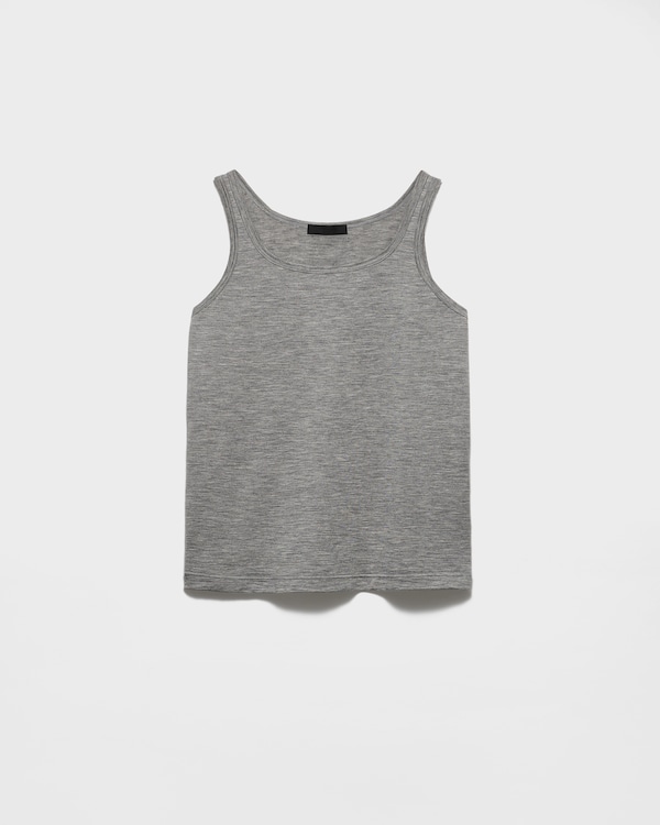 Cashmere and silk tank top - Grey Cashmere and silk tank top - Grey
