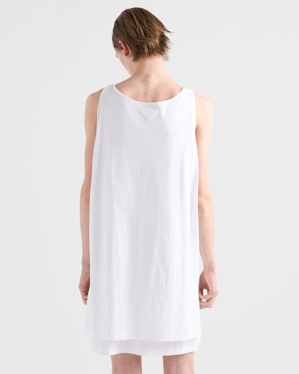 Printed cotton tank top - White/Cocoa Brown Printed cotton tank top - White/Cocoa Brown