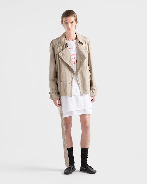 Printed cotton tank top - White/Cocoa Brown Printed cotton tank top - White/Cocoa Brown