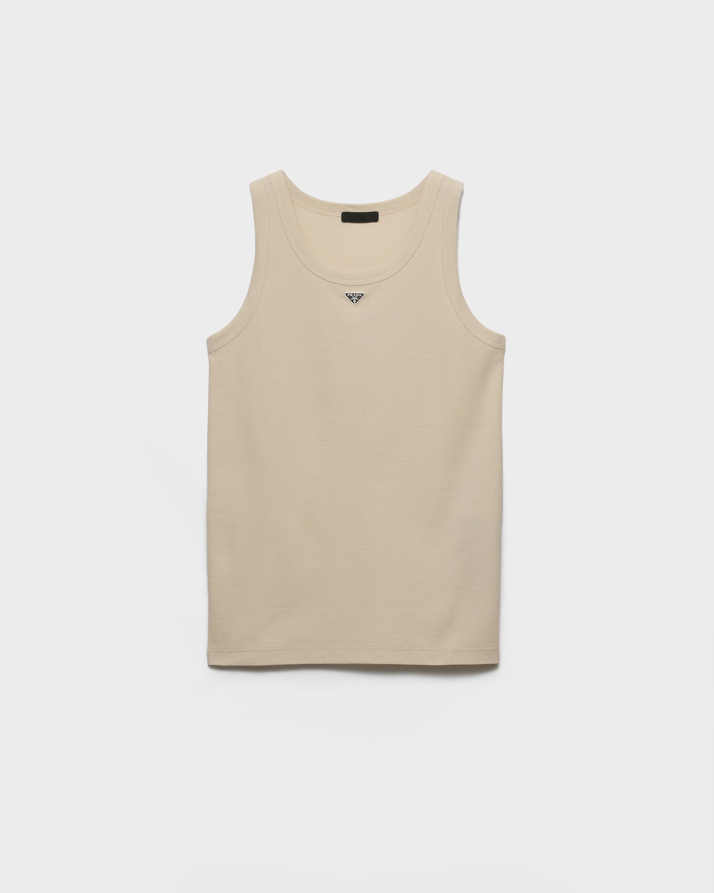 Limestone Cotton tank top | PRADA - United States