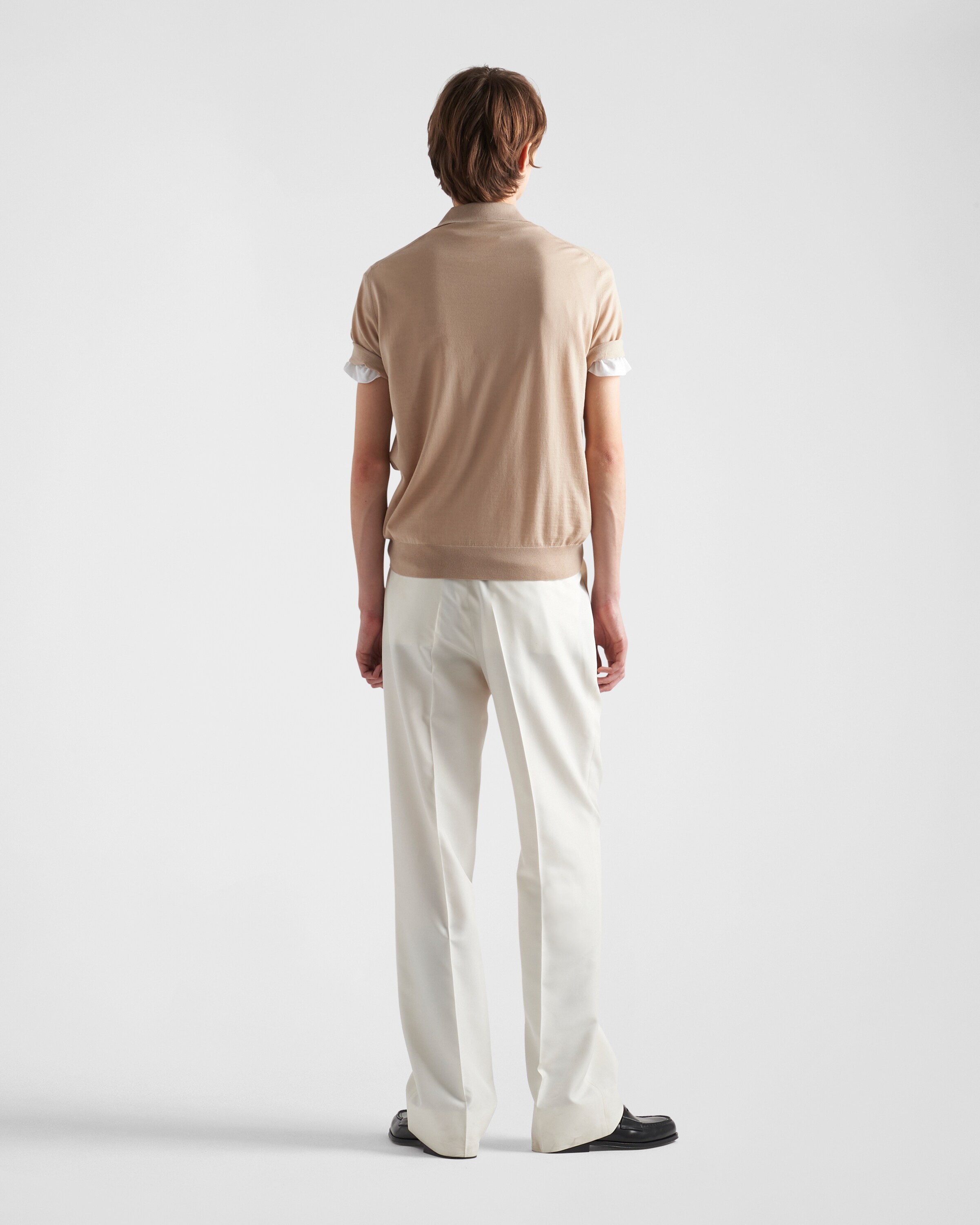 Albino White Wool Polo Shirt | PRADA