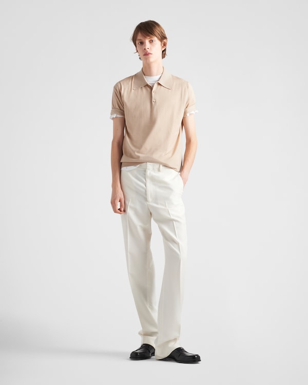 Wool Polo Shirt - Albino White Wool Polo Shirt - Albino White