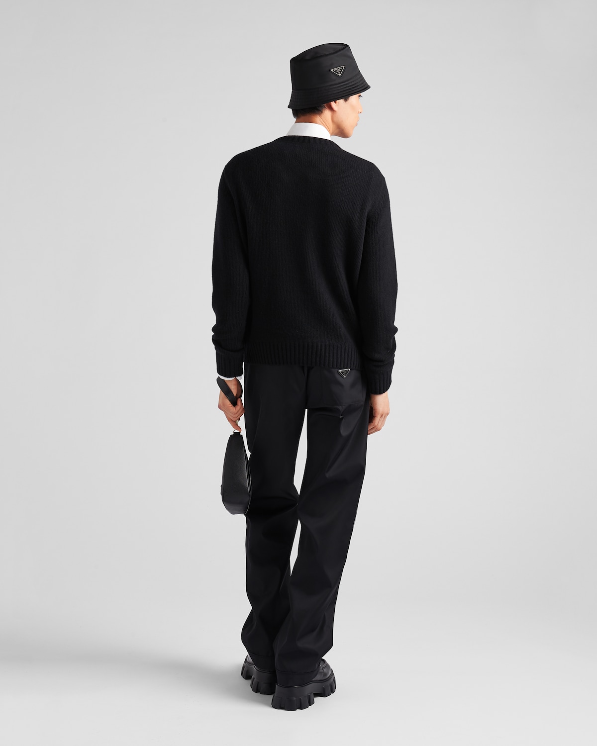 Prada Men Wool And Cashmere Crew-Neck Sweater
