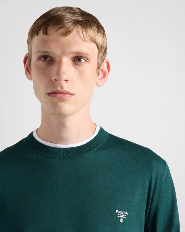 Jersey de cuello redondo de lana superfina Jersey de cuello redondo de lana superfina