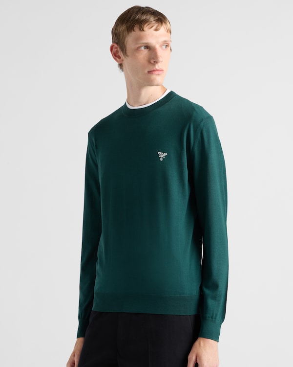 Jersey de cuello redondo de lana superfina Jersey de cuello redondo de lana superfina