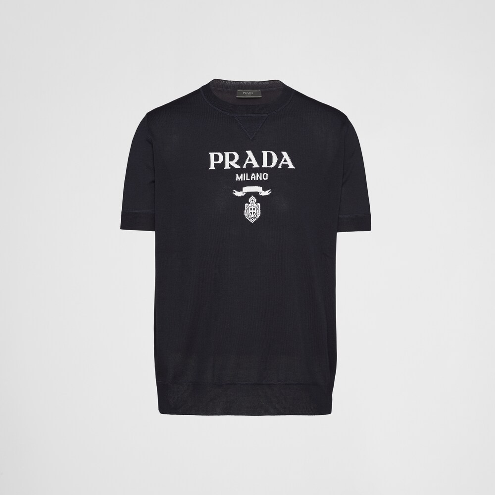 Prada كنزة بياقة دائرية من الصوف والكشمير 1