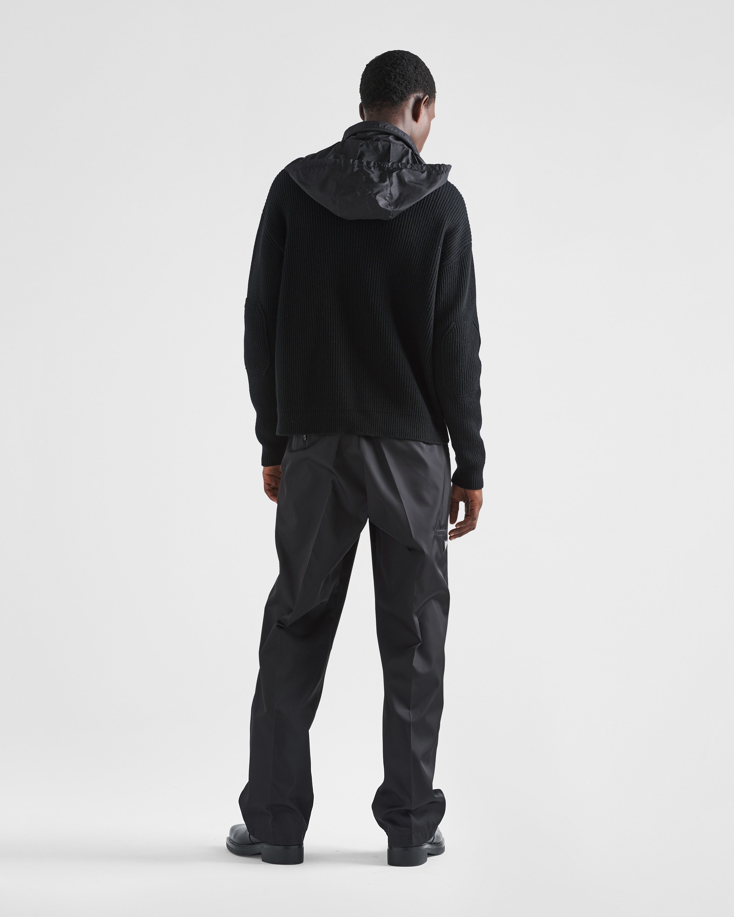 Prada Cashmere and Re\u002DNylon hoodie jacket 5