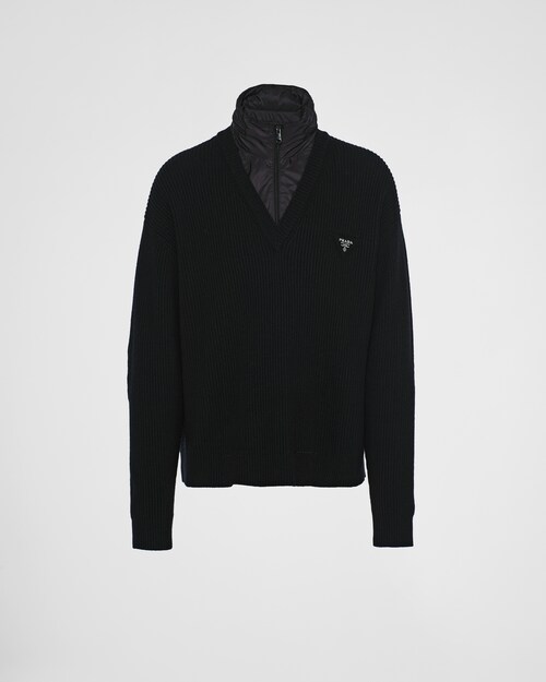 Prada Cashmere and Re-Nylon hoodie jacket 1