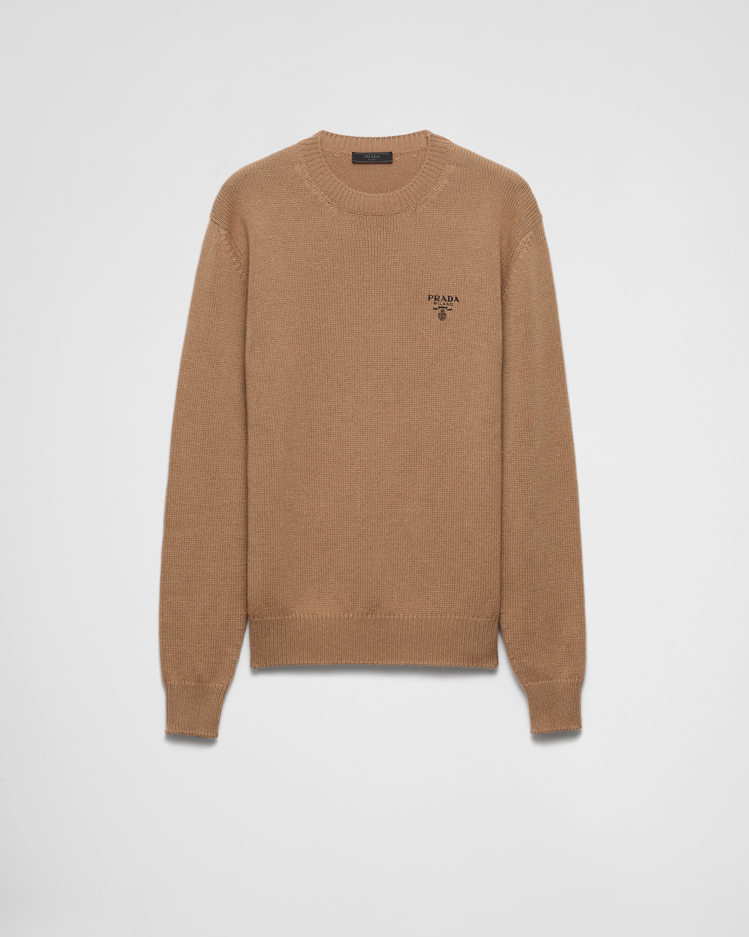Prada Cashmere Sweater In Camel Brown