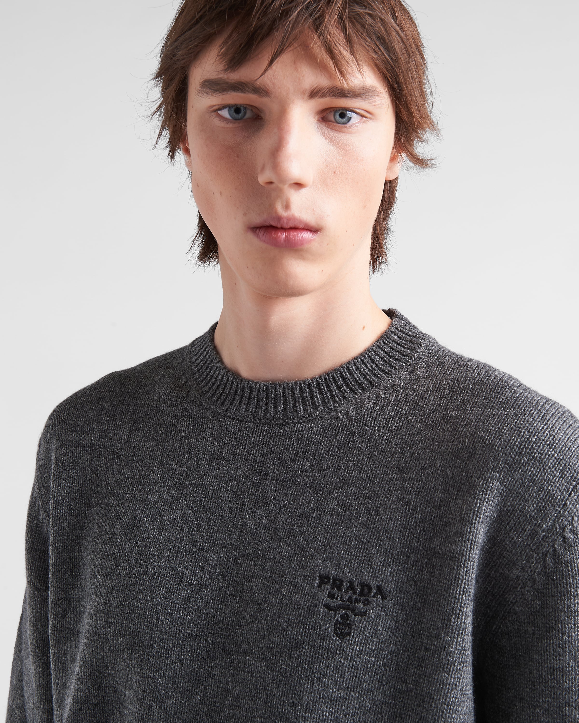 Prada Cashmere Sweater In Slate Gray