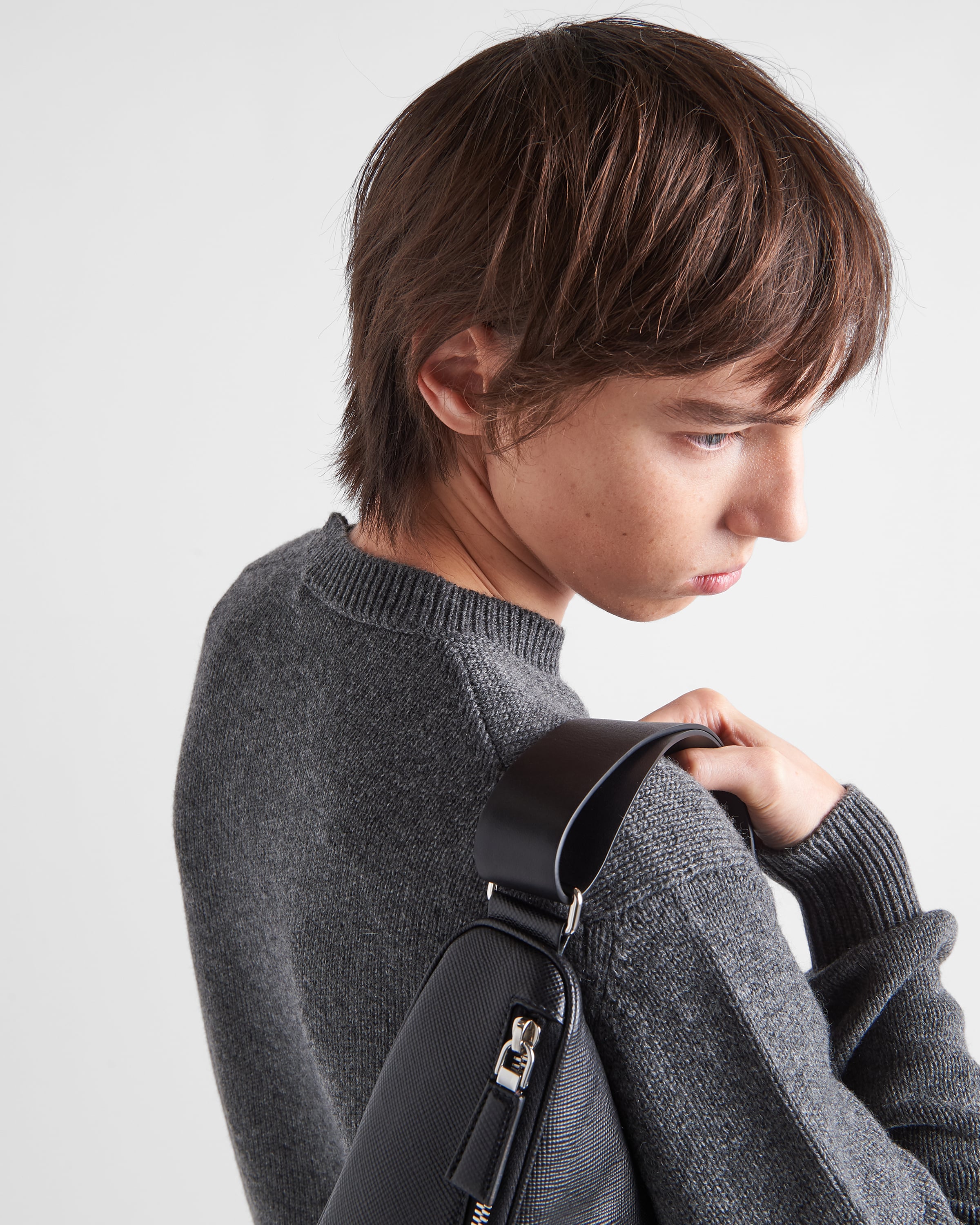 Prada Cashmere Sweater In Slate Gray