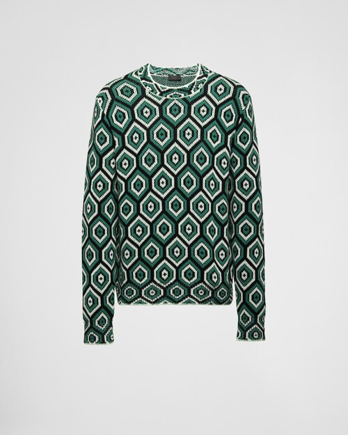 本物品質の PRADA 15ss swaeter jacquard cashmere ニット/セーター