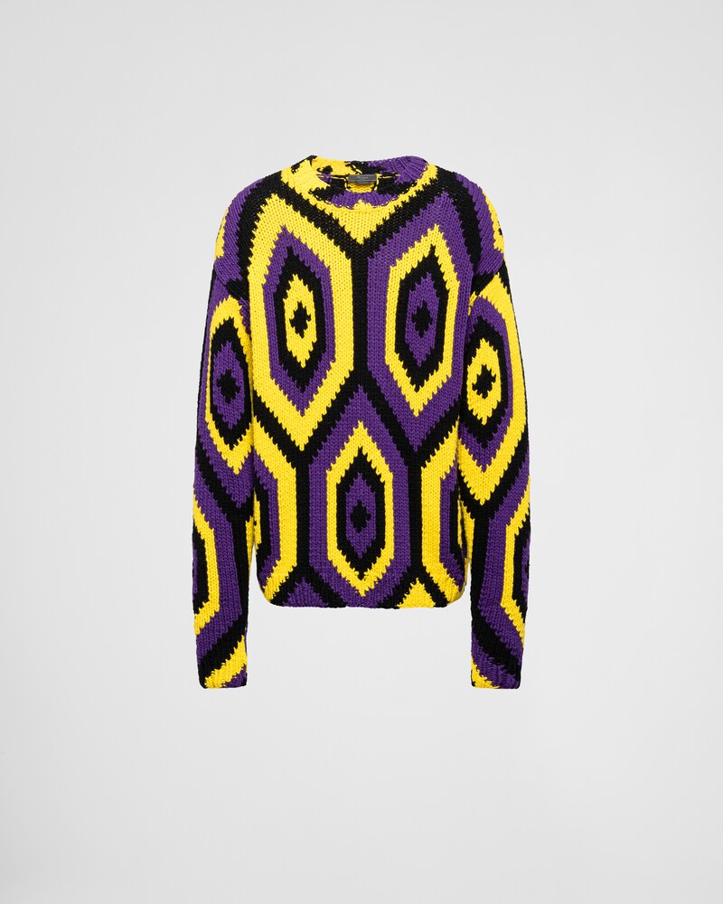 Prada Men Blue Silk Sweater